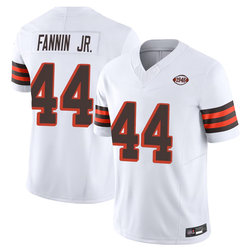 Davalo C.Browns #44 Harold Fannin Jr. Player White Limited Vapor F.U.S.E. Alternate Game Stitched Jerseys