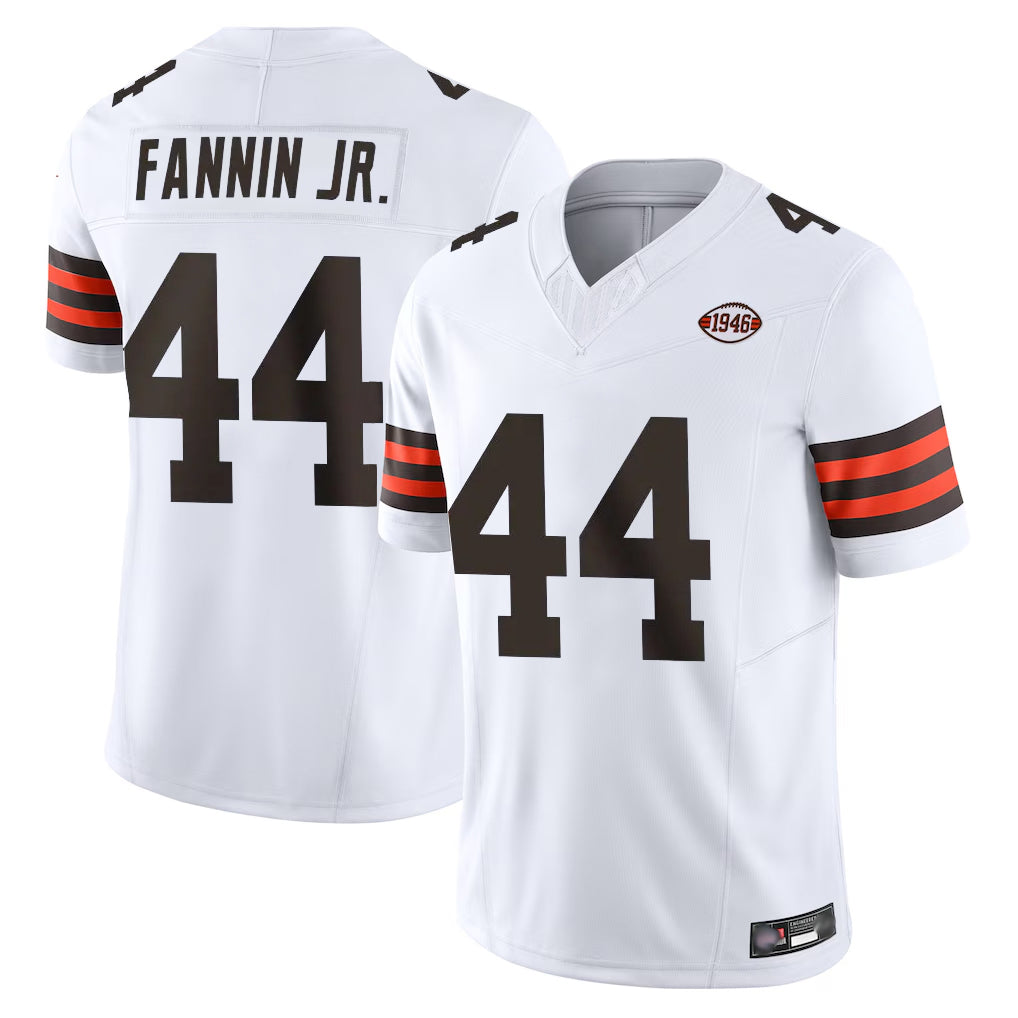 Davalo C.Browns #44 Harold Fannin Jr. Player White Vapor F.U.S.E. Limited Home Game Stitched Jerseys