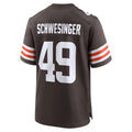 Davalo C.Browns #49 Carson Schwesinger Brown 2025 Draft Game Stitched Jerseys