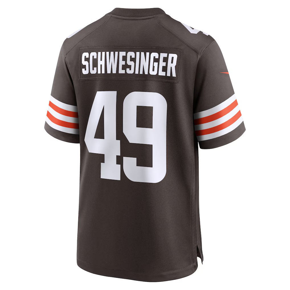Davalo C.Browns #49 Carson Schwesinger Brown 2025 Draft Game Stitched Jerseys