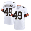Davalo C.Browns #49 Carson Schwesinger Player White Home Game Stitched Jerseys