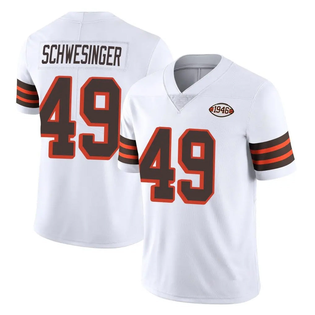 Davalo C.Browns #49 Carson Schwesinger Player White Limited  Vapor 1946 Collection Alternate Game Stitched Jerseys
