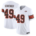 Davalo C.Browns #49 Carson Schwesinger Player White Limited Vapor F.U.S.E. Alternate Game Stitched Jerseys