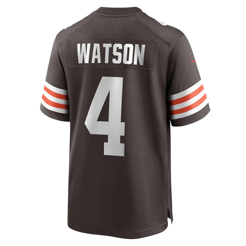 Davalo C.Browns #4 Deshaun Watson Brown Game Stitched Jerseys
