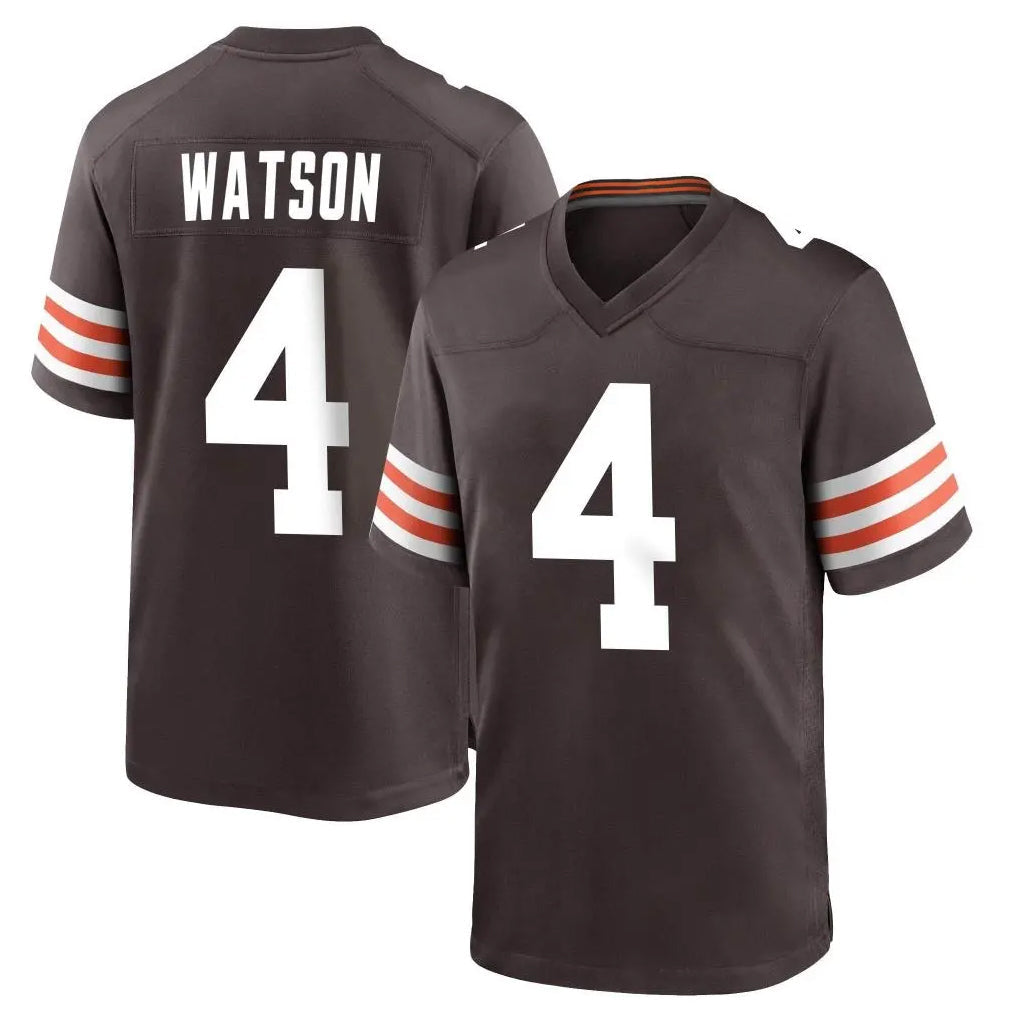 Davalo C.Browns #4 Deshaun Watson Player Brown Home Game Stitched Jerseys