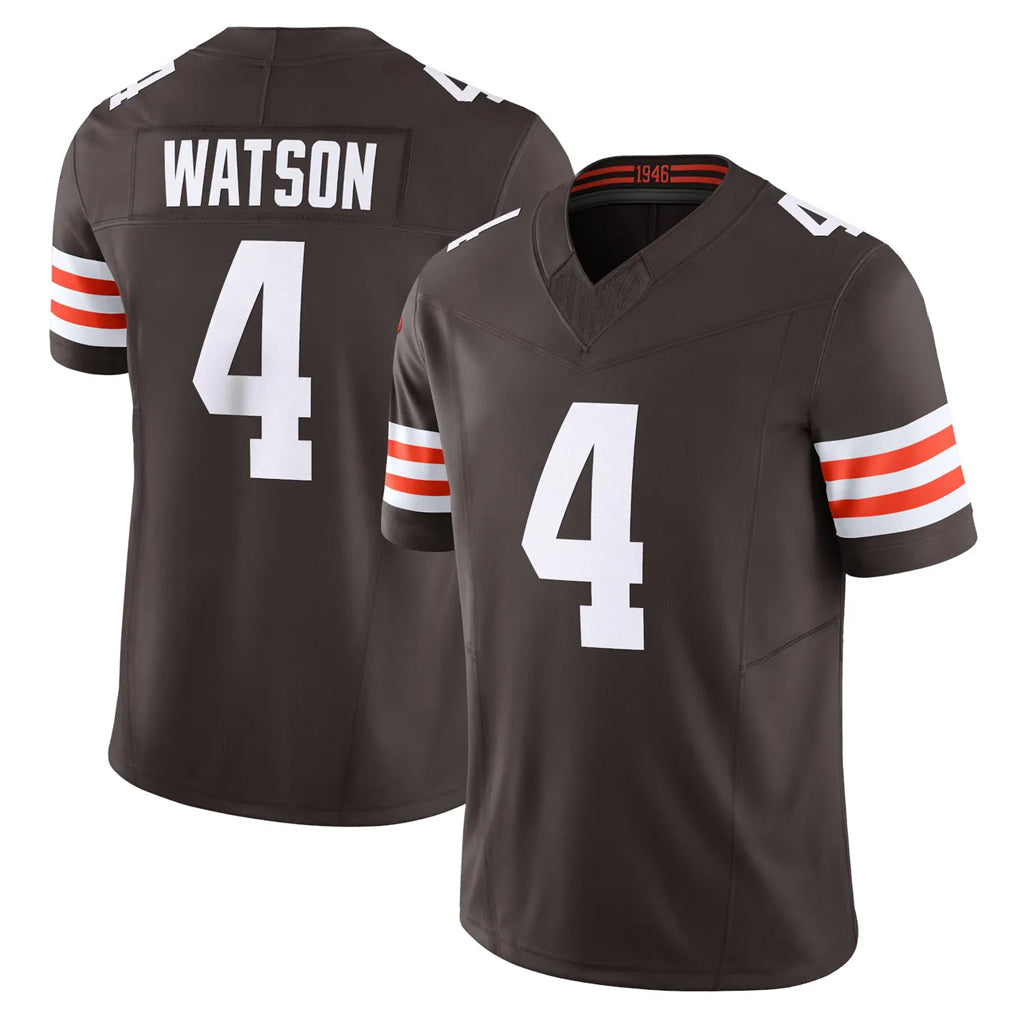 Davalo C.Browns #4 Deshaun Watson Player Brown Vapor F.U.S.E. Limited Home Game Stitched Jerseys