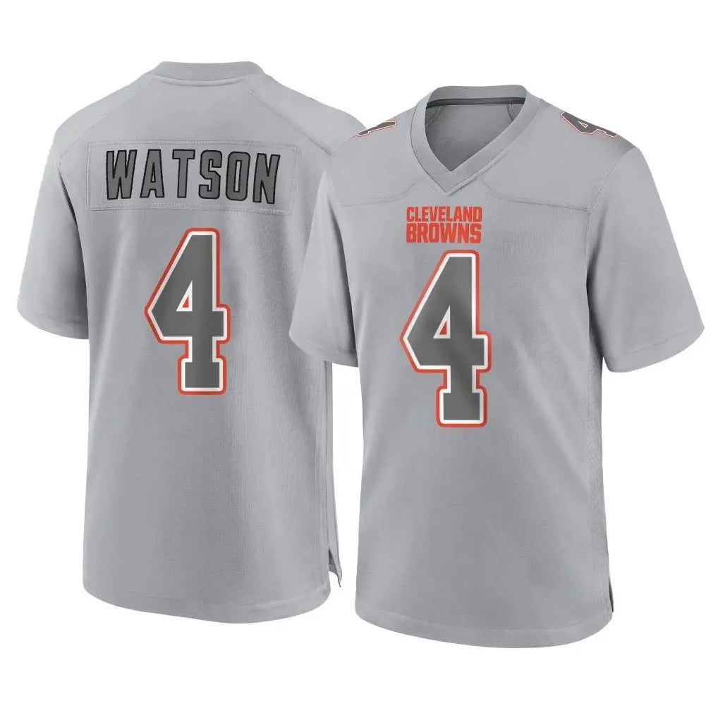 Davalo C.Browns #4 Deshaun Watson Player Gray Atmosphere Fashion Game Stitched Jerseys