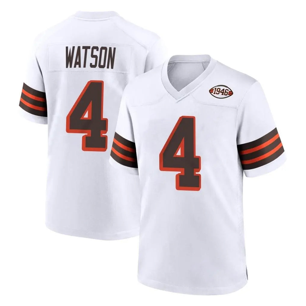 Davalo C.Browns #4 Deshaun Watson Player White Alternate Home Game Stitched Jerseys