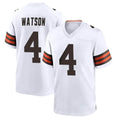 Davalo C.Browns #4 Deshaun Watson Player White Home Game Stitched Jerseys