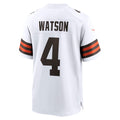 Davalo C.Browns #4 Deshaun Watson White Game Stitched Jerseys