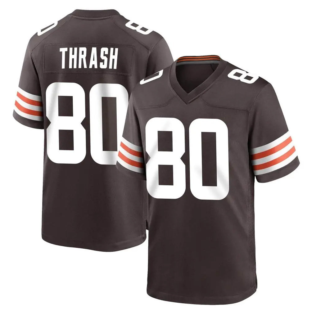 Davalo C.Browns #80 Jamari Thrash Player Brown Home Game Stitched Jerseys