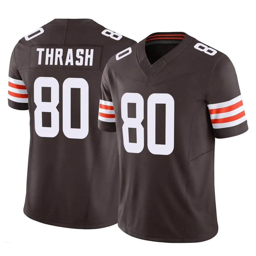 Davalo C.Browns #80 Jamari Thrash Player Brown Vapor F.U.S.E. Limited Home Game Stitched Jerseys