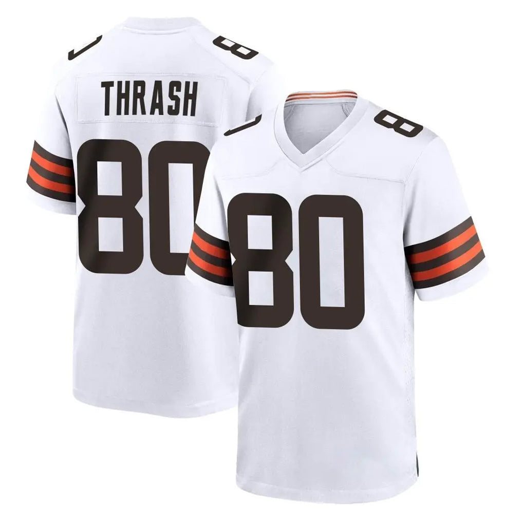 Davalo C.Browns #80 Jamari Thrash Player White Home Game Stitched Jerseys