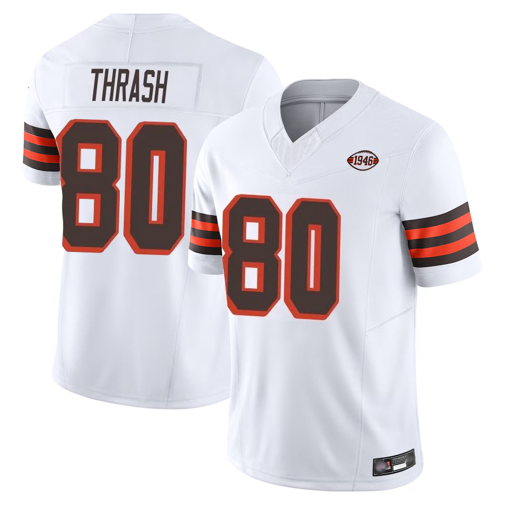 Davalo C.Browns #80 Jamari Thrash Player White Limited Vapor F.U.S.E. Alternate Game Stitched Jerseys