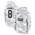 Davalo C.Browns #8 Dillon Gabriel Player Arctic Camo Salute to Service Hoodies Limited Game Stitched Jerseys