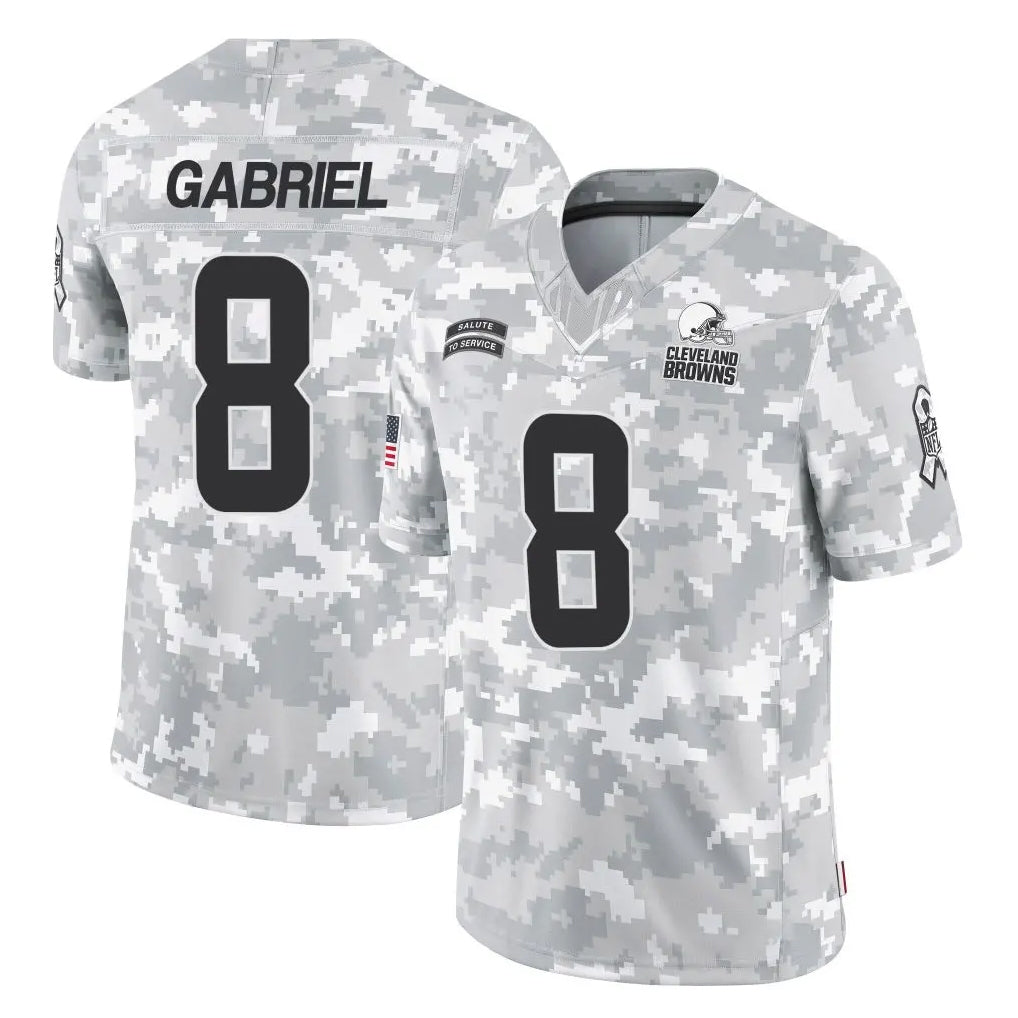 Davalo C.Browns #8 Dillon Gabriel Player Arctic Camo Salute to Service Limited Home Game Stitched Jerseys