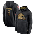 Davalo C.Browns #8 Dillon Gabriel Player Black Salute to Service Pullover Hoodies Limited Stitched Jerseys