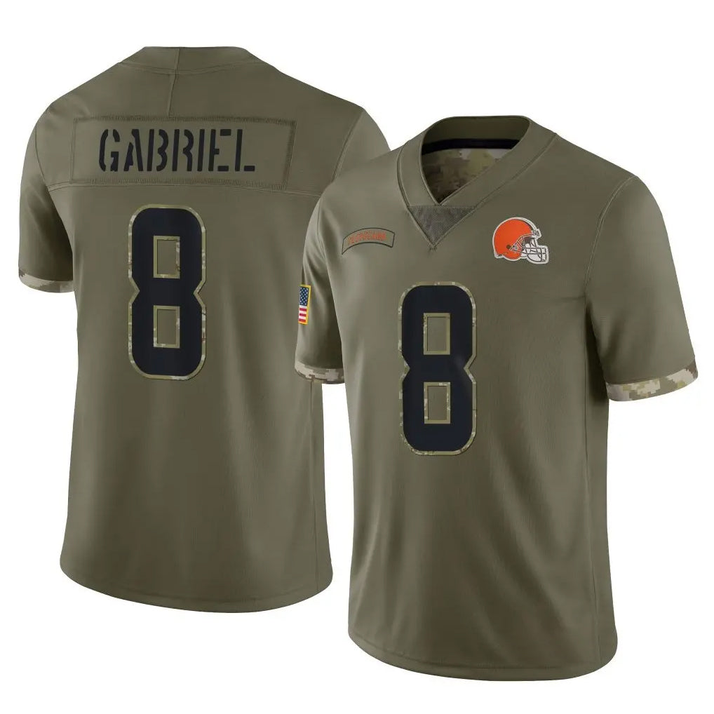 Davalo C.Browns #8 Dillon Gabriel Player Olive Salute to Service Limited Game Stitched Jerseys