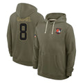 Davalo C.Browns #8 Dillon Gabriel Player Olive Salute to Service Pullover Hoodies Limited Stitched Jerseys