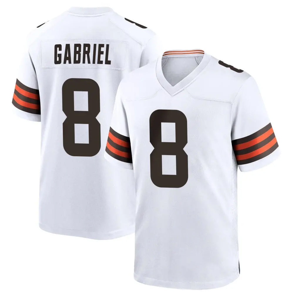 Davalo C.Browns #8 Dillon Gabriel Player White Home Game Stitched Jerseys
