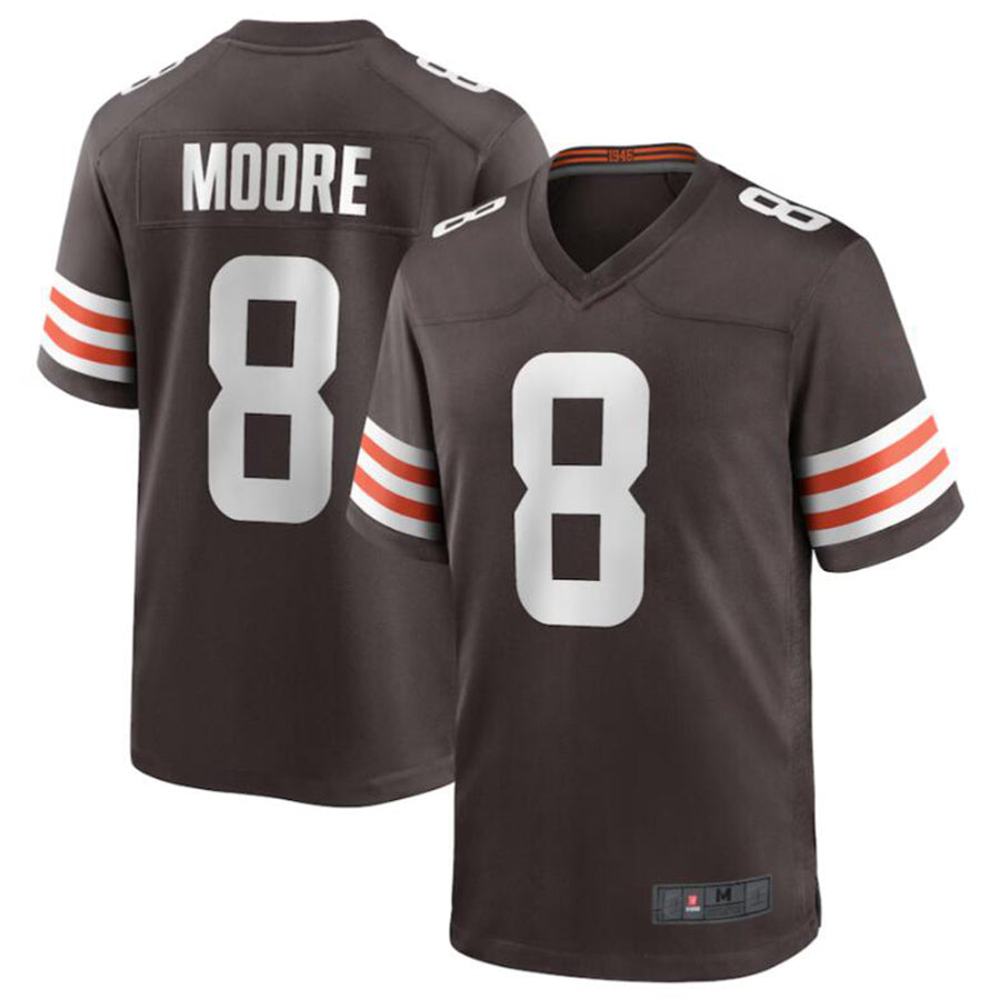 Davalo C.Browns #8 Elijah Moore Brown Game Retired Player Jersey American Stitched Jerseys