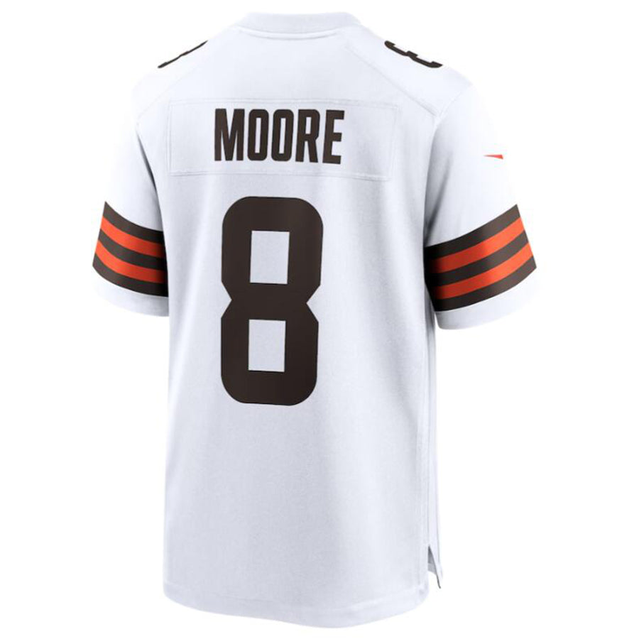 Davalo C.Browns #8 Elijah Moore White Game Retired Player Jersey American Stitched Jersey