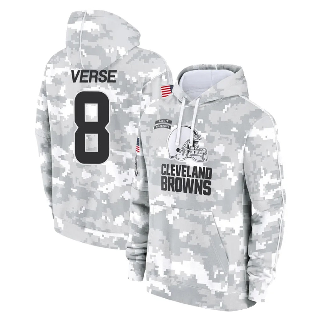 Davalo C.Browns #8 Jared Verse Player Arctic Camo Salute to Service Hoodies Limited Game Stitched Jerseys