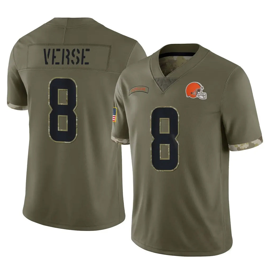 Davalo C.Browns #8 Jared Verse Player Olive Salute to Service Limited Game Stitched Jerseys