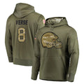 Davalo C.Browns #8 Jared Verse Player Olive Salute to Service Pullover Hoodies Home Game Stitched Jerseys