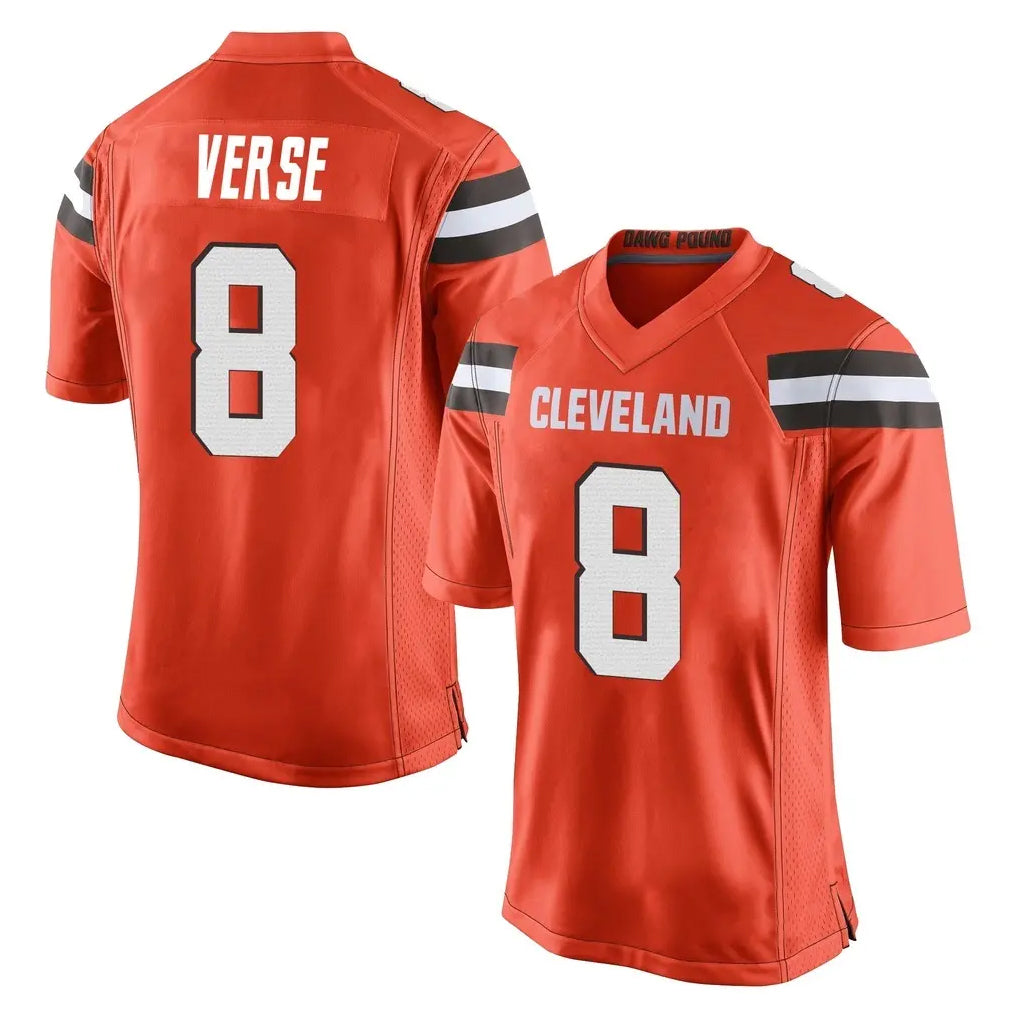 Davalo C.Browns #8 Jared Verse Player Orange Home Game Stitched Jerseys