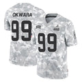 Davalo C.Browns #99 Julian Okwara Player Arctic Camo Salute to Service Limited Home Game Stitched Jerseys