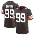 Davalo C.Browns #99 Julian Okwara Player Brown Home Game Stitched Jerseys