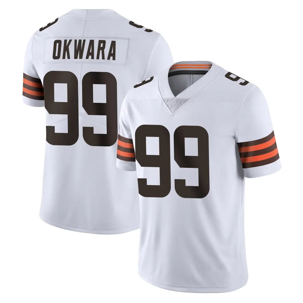 Davalo C.Browns #99 Julian Okwara Player White Vapor Untouchable Limited Home Game Stitched Jerseys