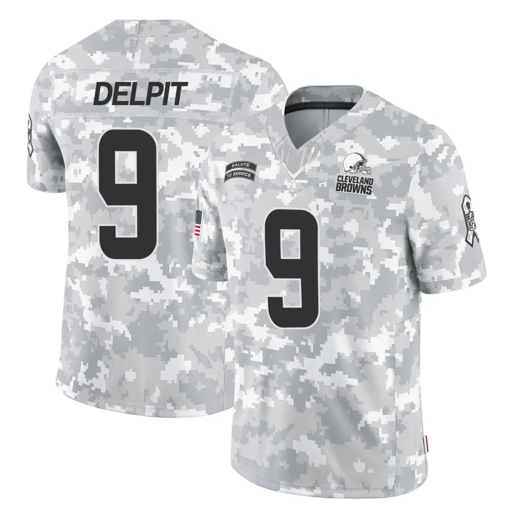 Davalo C.Browns #9 Grant Delpit Player Arctic Camo Salute to Service Limited Home Game Stitched Jerseys
