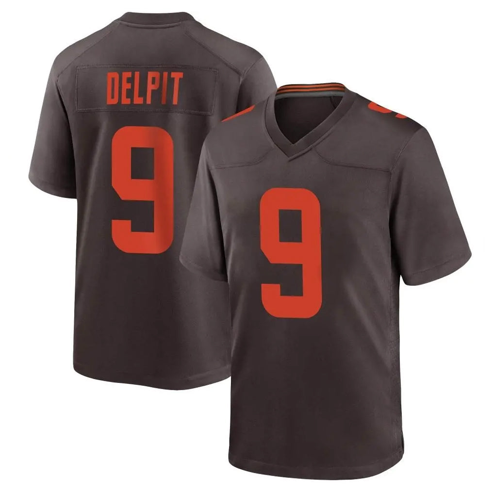 Davalo C.Browns #9 Grant Delpit Player Brown Alternate Home Game Stitched Jerseys