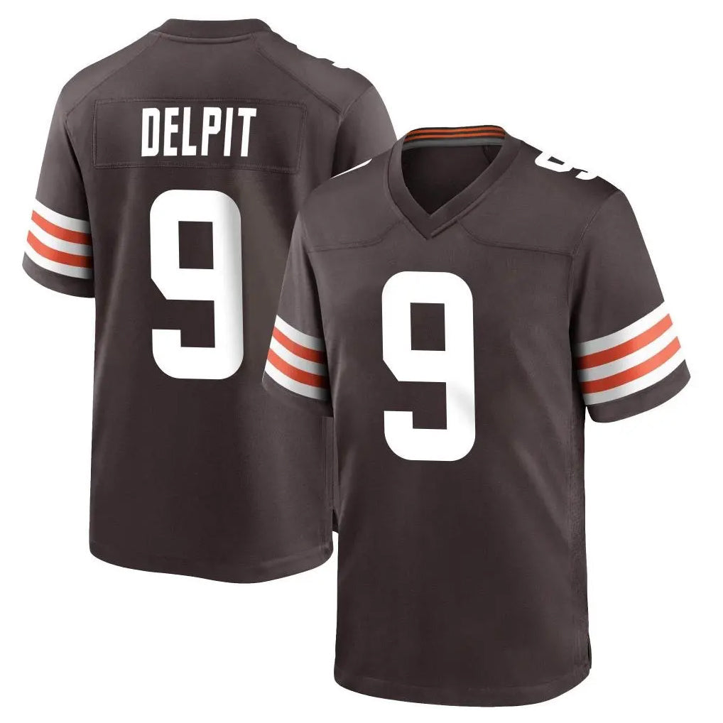Davalo C.Browns #9 Grant Delpit Player Brown Home Game Stitched Jerseys