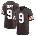 Davalo C.Browns #9 Grant Delpit Player Brown Home Game Stitched Jerseys