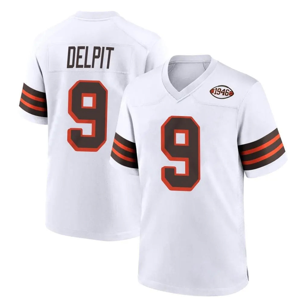 Davalo C.Browns #9 Grant Delpit Player White Alternate Home Game Stitched Jerseys