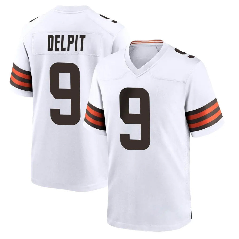 Davalo C.Browns #9 Grant Delpit Player White Home Game Stitched Jerseys