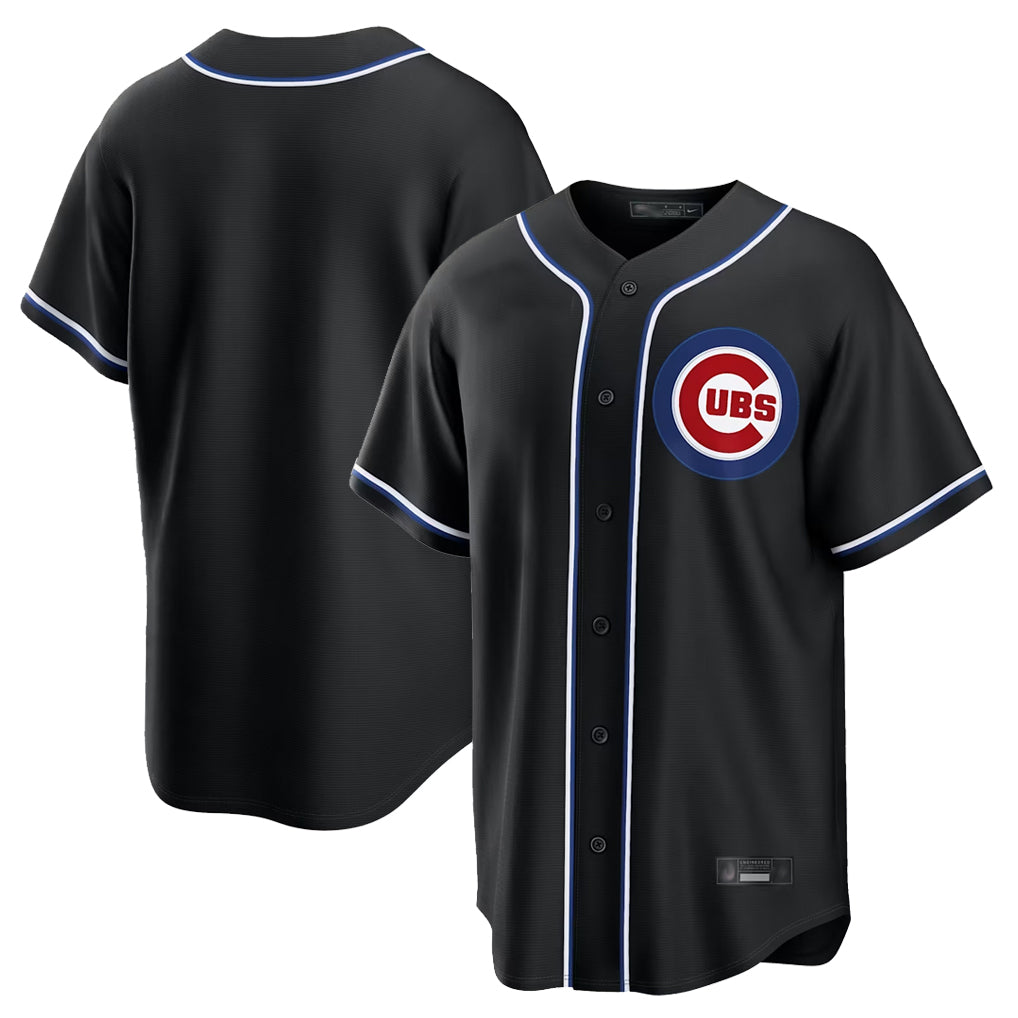 Davalo C.Cubs Black Home Game Blank Player Stitched Jerseys