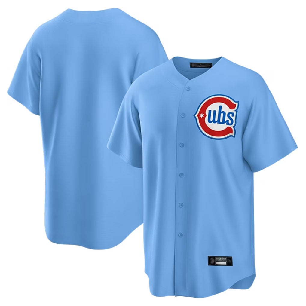 Davalo C.Cubs Light Blue Home Game Blank Player Stitched Jerseys
