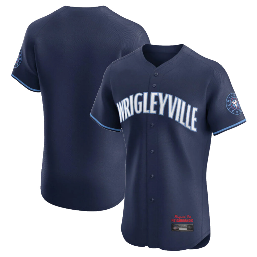Davalo C.Cubs Navy City Connect Limited Elite Home Game Blank Player Stitched Jerseys