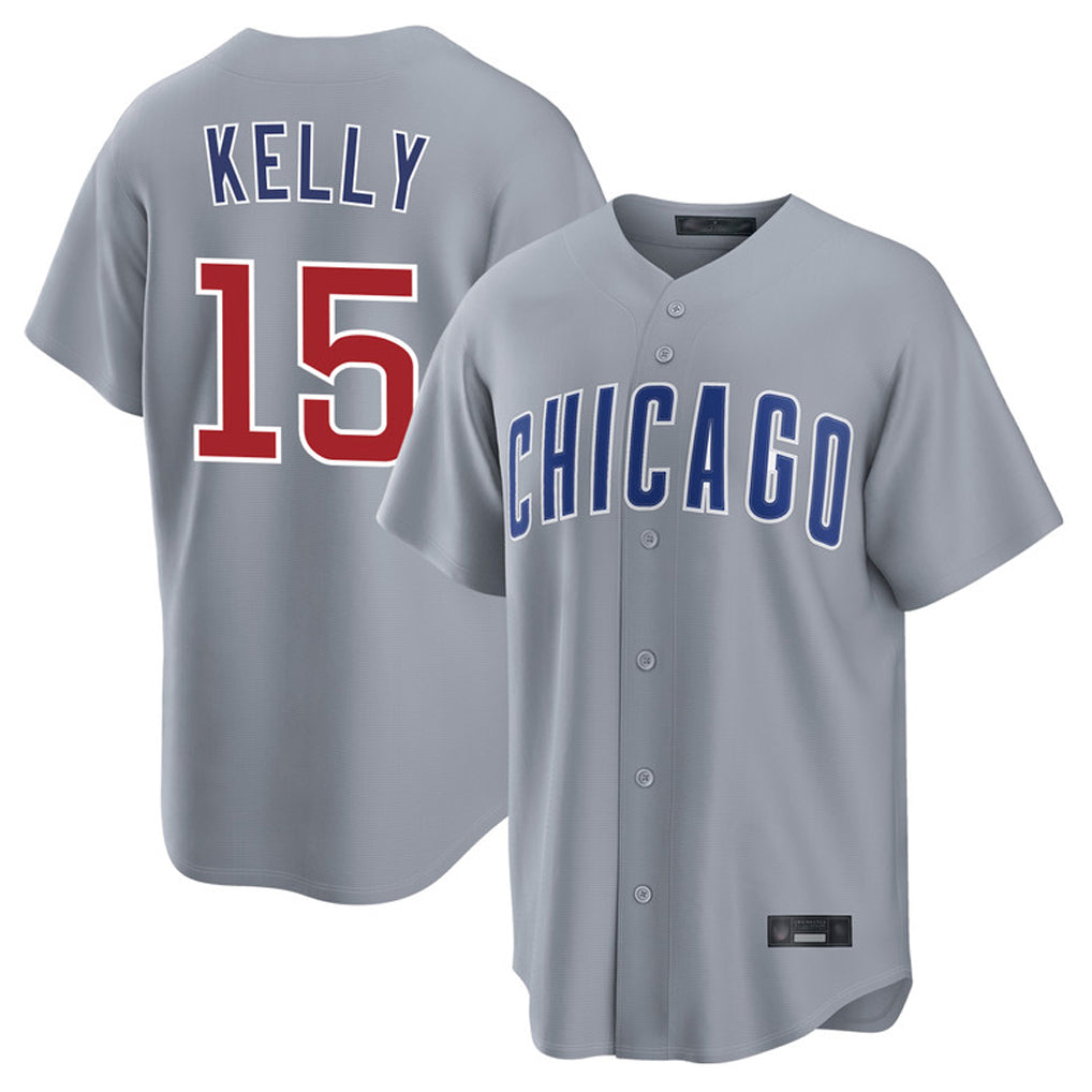 Davalo C.Cubs #15 Carson Kelly Player Gray Home Game Stitched Jerseys