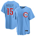 Davalo C.Cubs #15 Carson Kelly Player Light Blue Home Game Stitched Jerseys