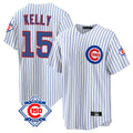 Davalo C.Cubs #15 Carson Kelly Player White 150th Anniversary Home Game Stitched Jerseys