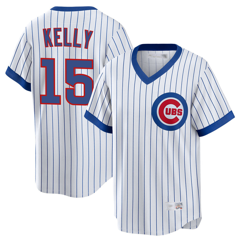 Davalo C.Cubs #15 Carson Kelly Player White T-shirt Cooperstown Collection Limited Stitched Jerseys