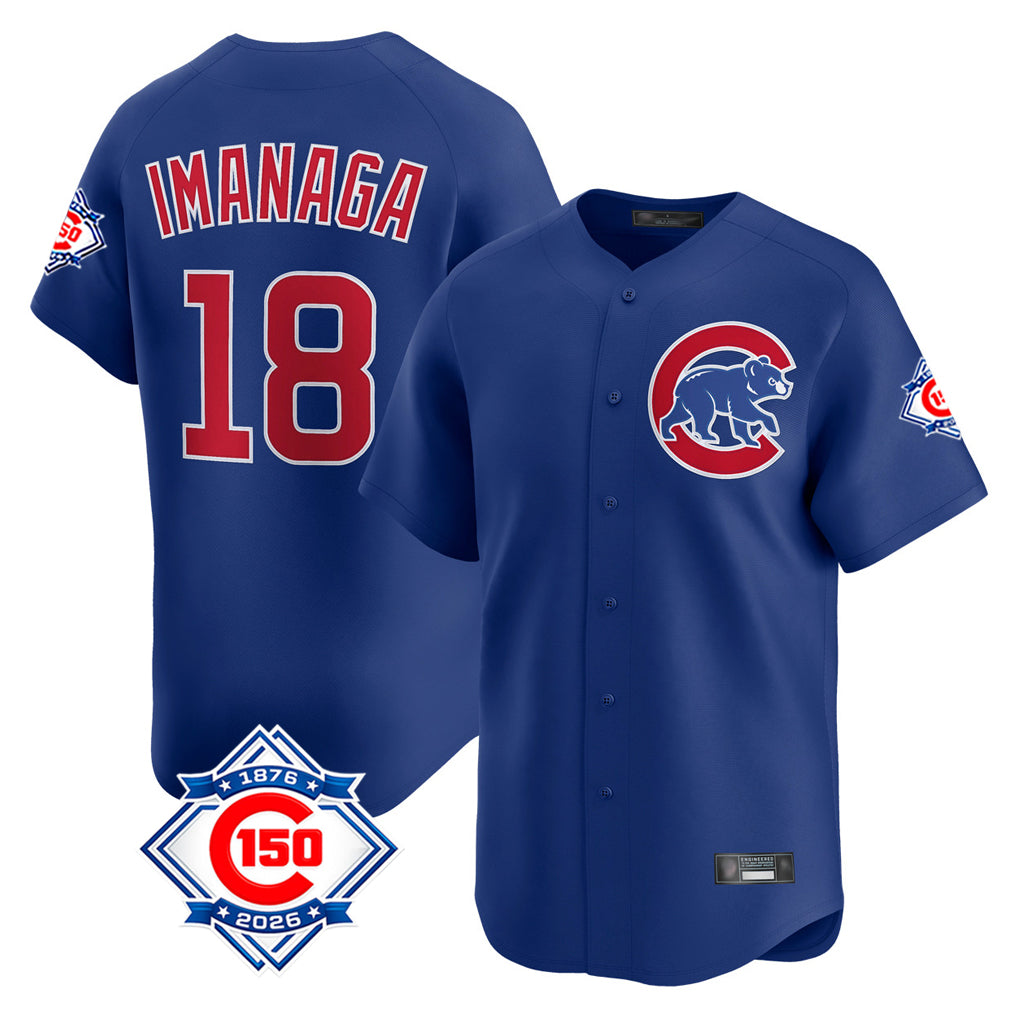 Davalo C.Cubs #18 Shota Imanaga Player Royal 150th Anniversary Limited Home Stitched Jerseys