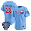 Davalo C.Cubs #23 Ryne Sandberg Player Blue Vapor Premier Limited Home Stitched Jerseys