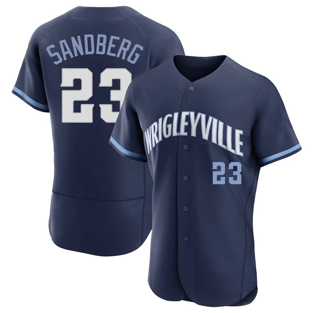 Davalo C.Cubs #23 Ryne Sandberg Player Navy City Connect Limited Elite Home Stitched Jerseys