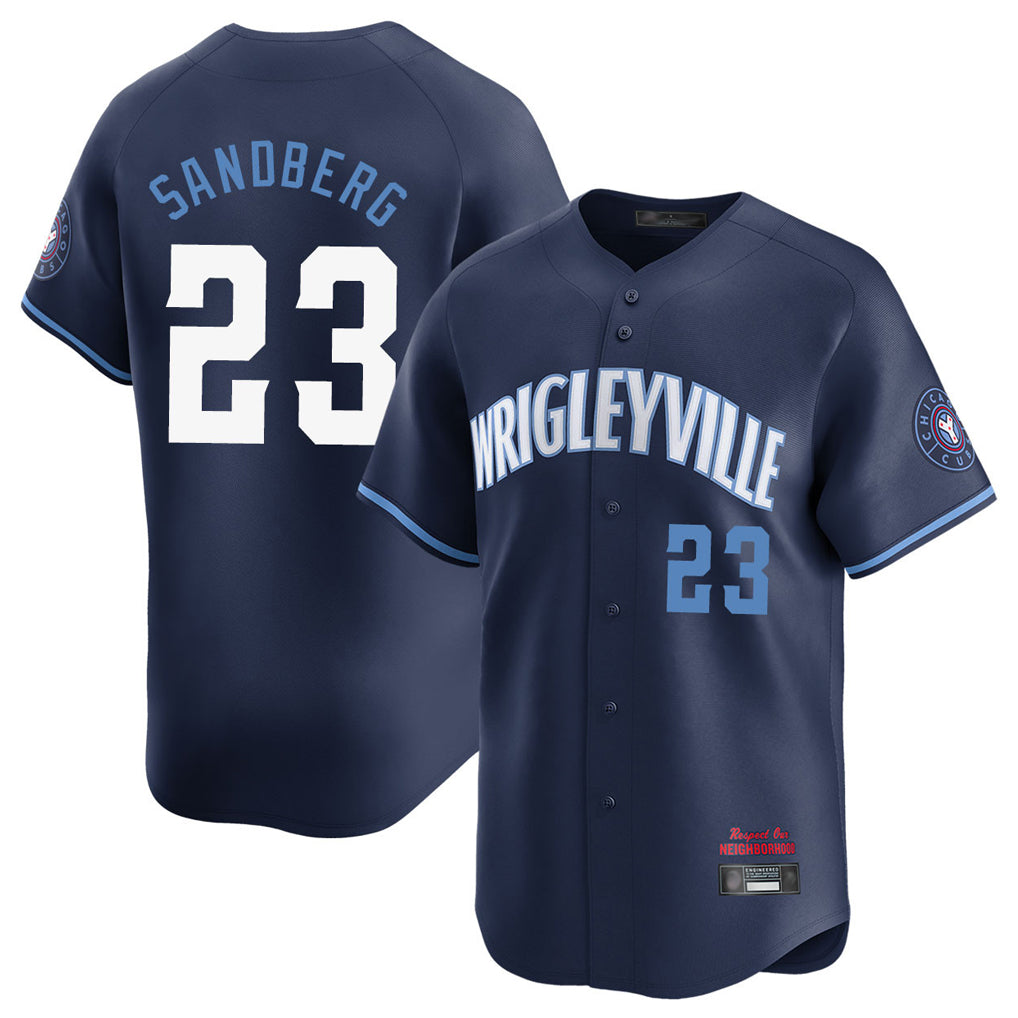 Davalo C.Cubs #23 Ryne Sandberg Player Navy City Connect Limited Home Stitched Jerseys